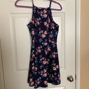 Floral navy skater dress
